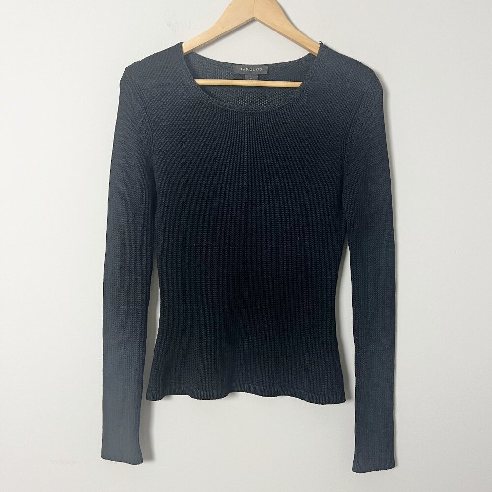 2/$30 Harold Silk Cotton Black Sweater Small